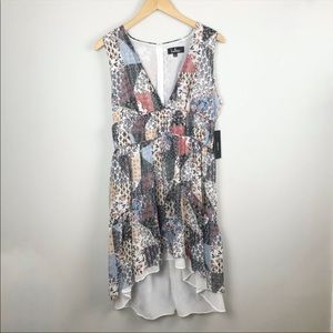 Lulu's NWT Sleeveless Patchwork High Low Dress (L)